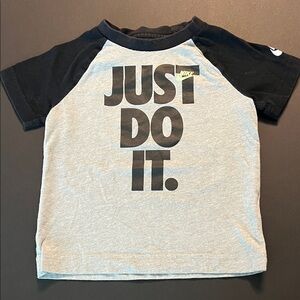 Nike Boys Black and Gray 'Just Do It' Tee